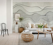 R18629 3D Wave White Pops Mural by Rebel Walls