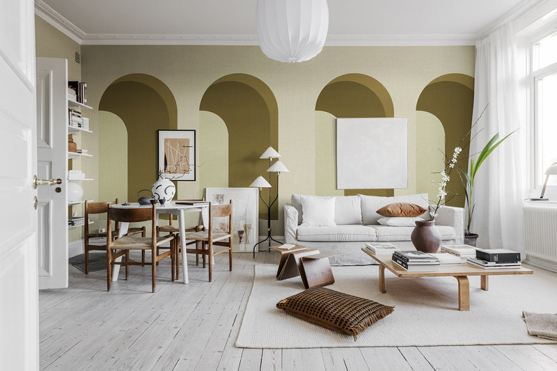 R18631 Arch Saffron Simplicity Mural by Rebel Walls