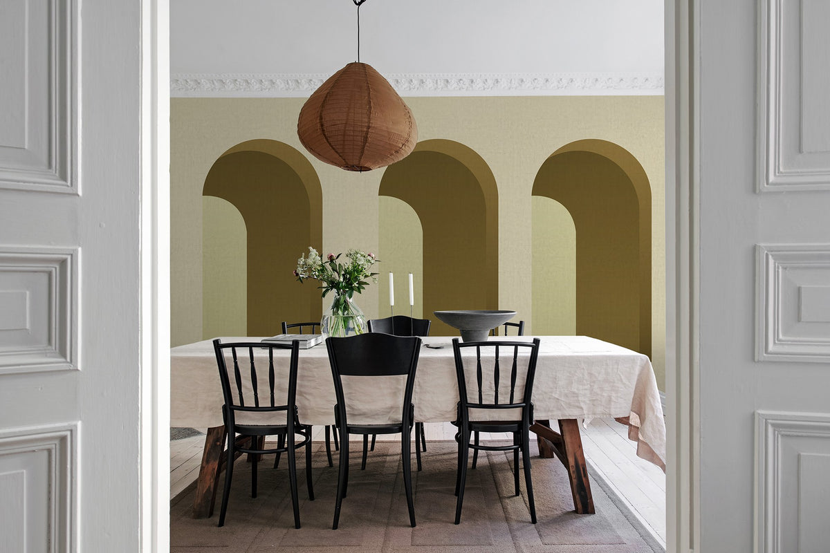 R18631 Arch Saffron Simplicity Mural by Rebel Walls