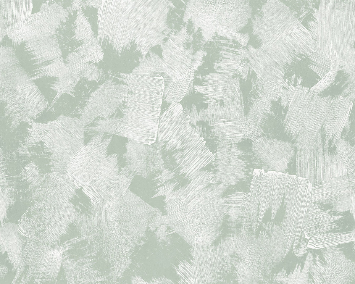 R18632 Brush Green Simplicity Mural by Rebel Walls