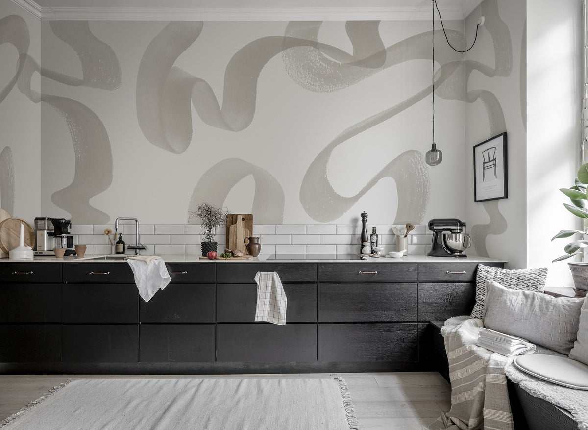R18633 Waves Beige Simplicity Mural by Rebel Walls