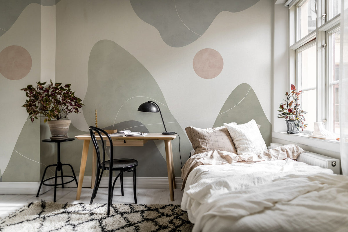 R18635 Terrain Green Simplicity Mural by Rebel Walls