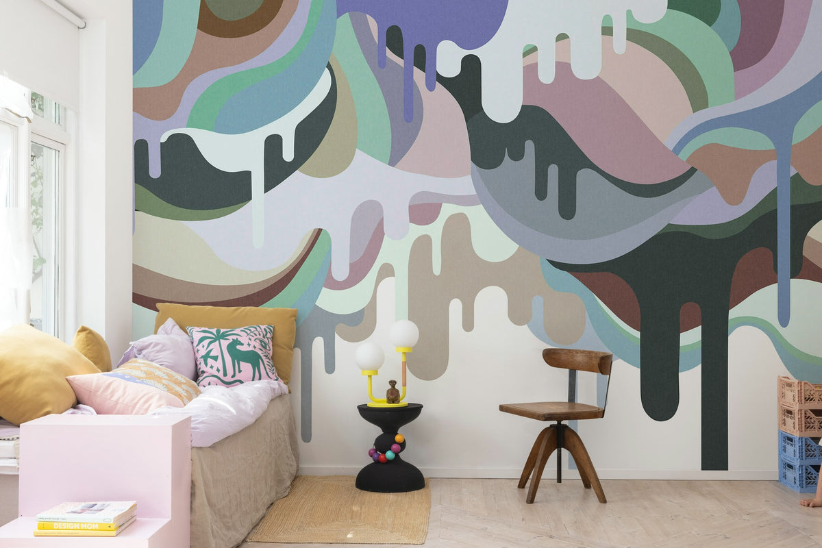 R18649 Dripping Ice Cream Retro Pops Mural by Rebel Walls