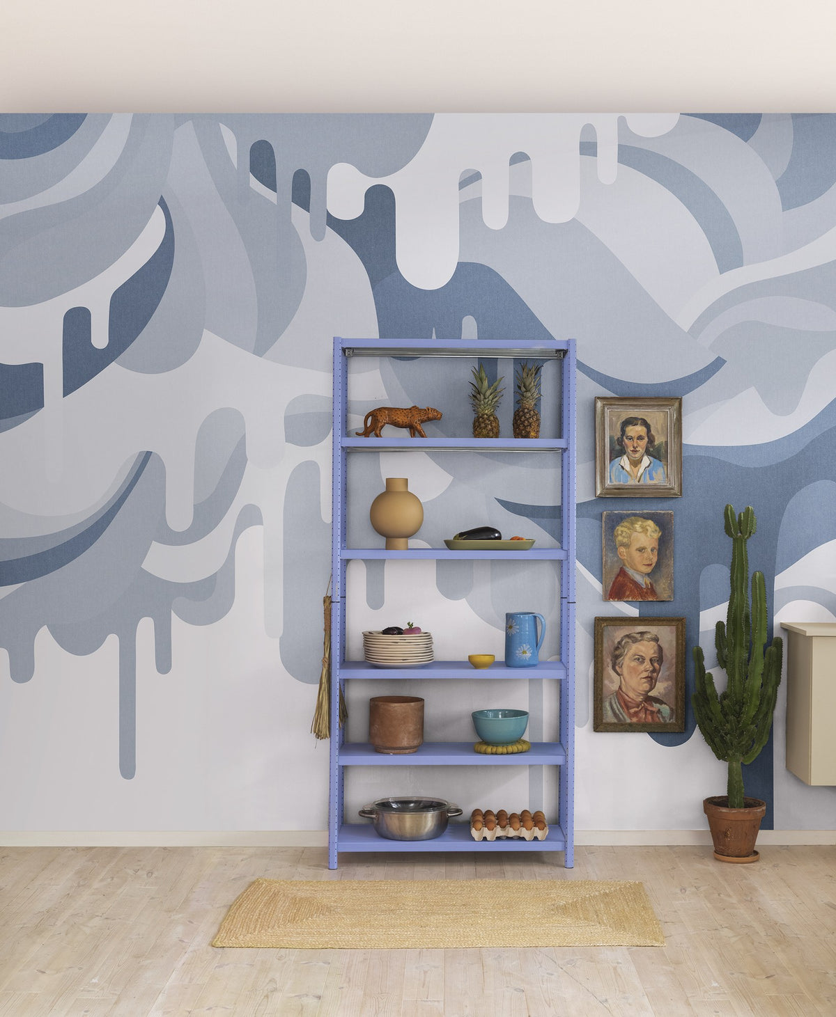 R18651 Dripping Ice Cream Blue Pops Mural by Rebel Walls