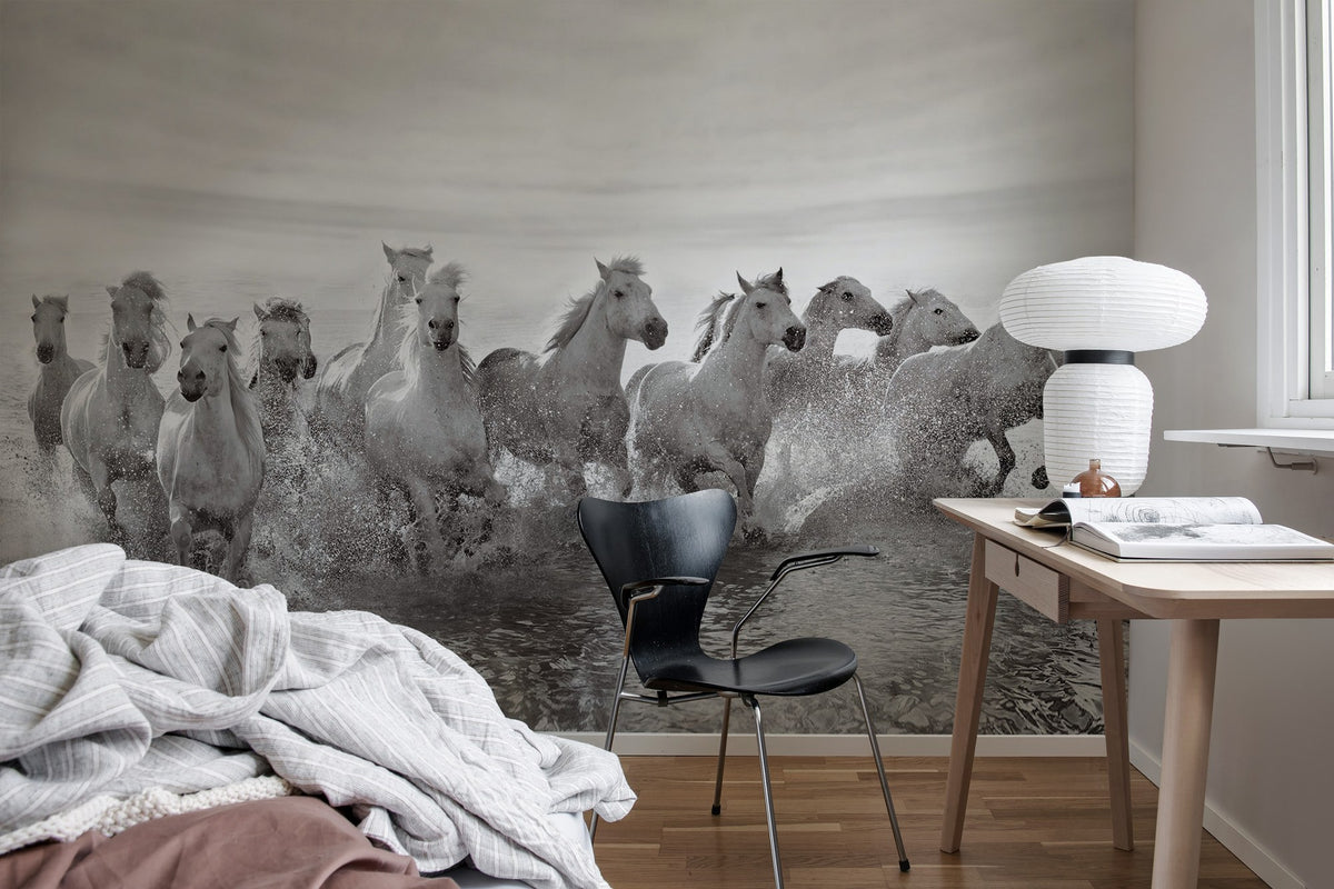 R19014 Running Horses Pops Mural by Rebel Walls