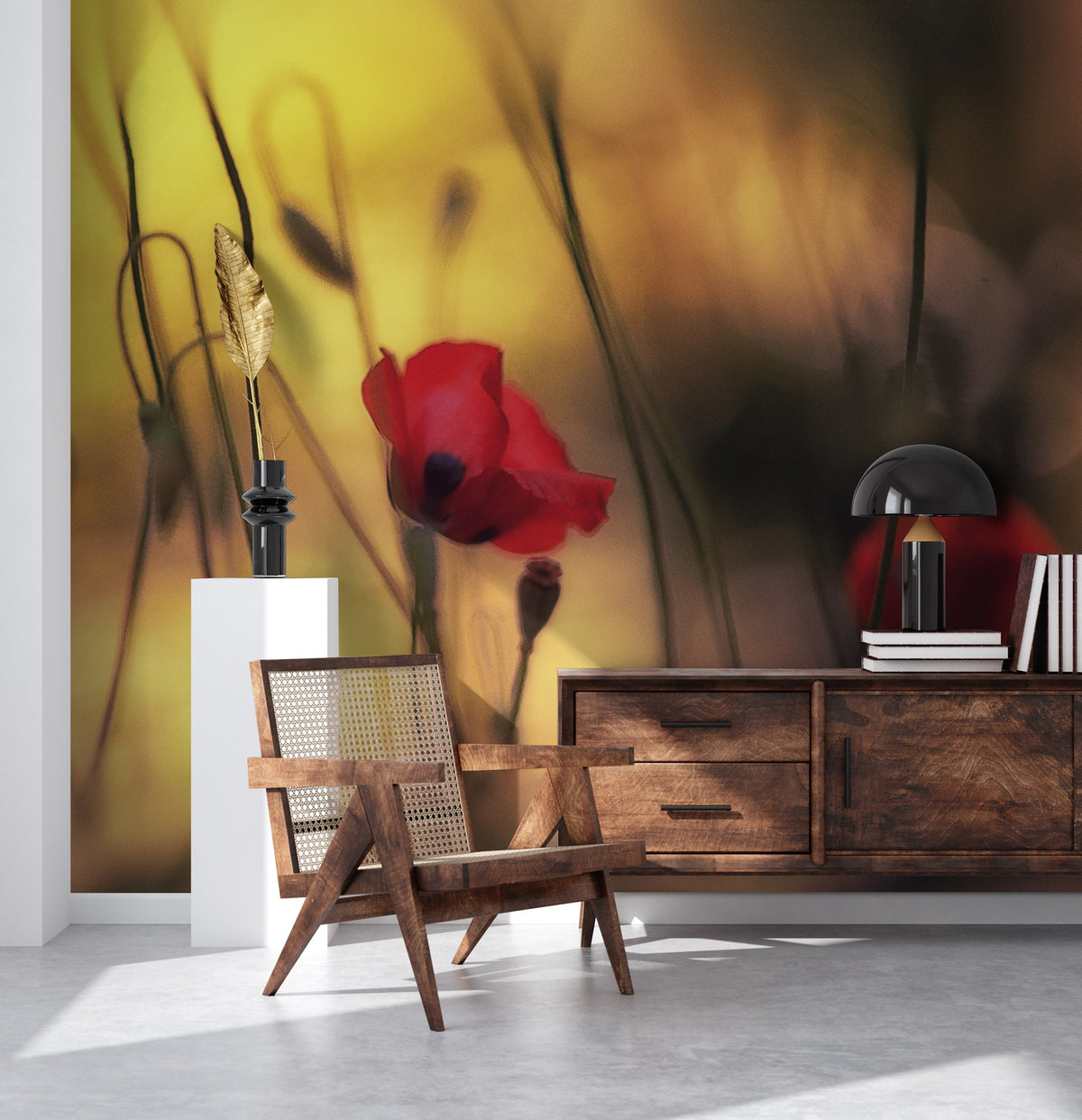 R19065 Soft Poppy Pops Mural by Rebel Walls