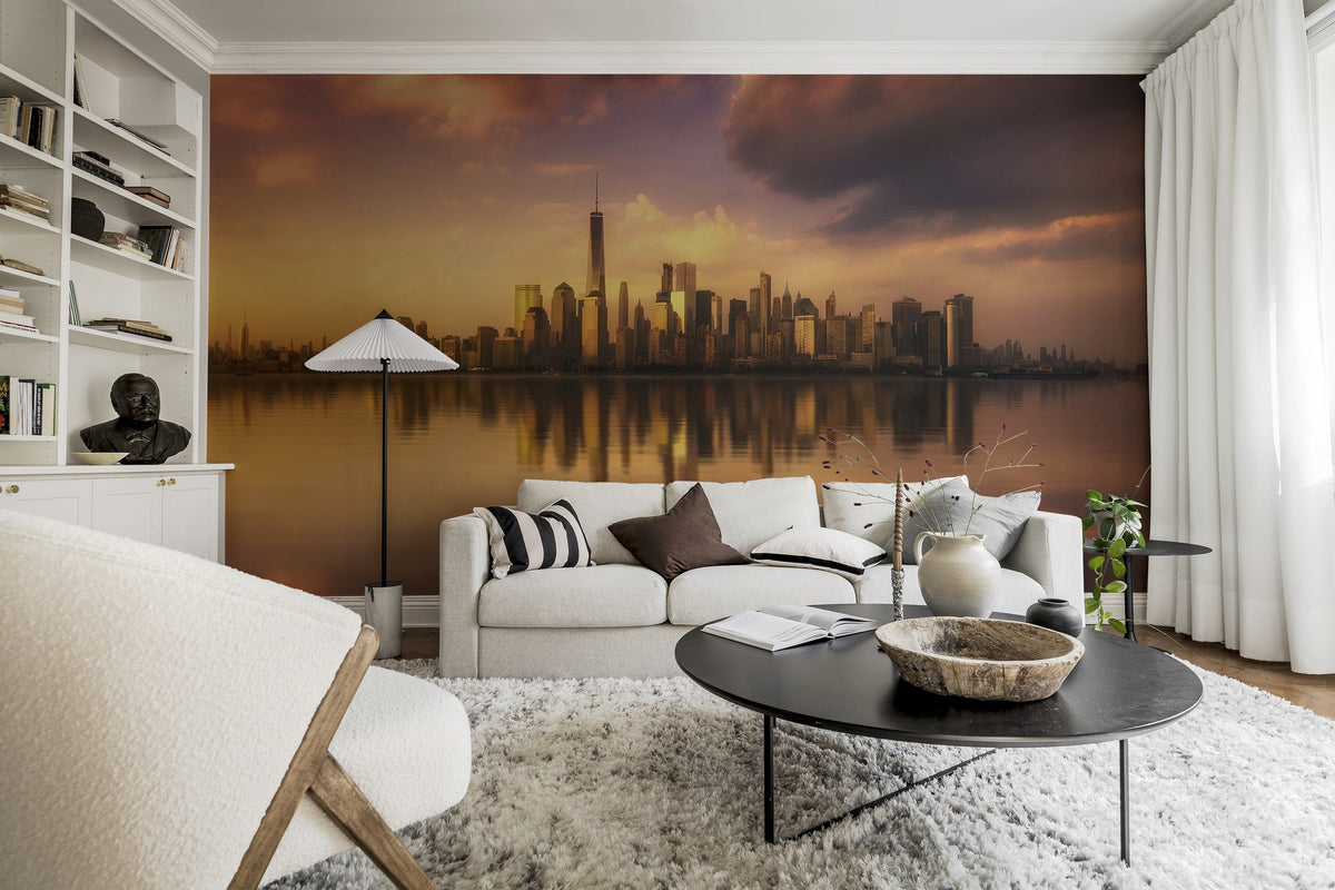 R19077 Sunset Skyline Pops Mural by Rebel Walls