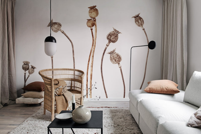 R19109 Poppy Capsules Pops Mural by Rebel Walls
