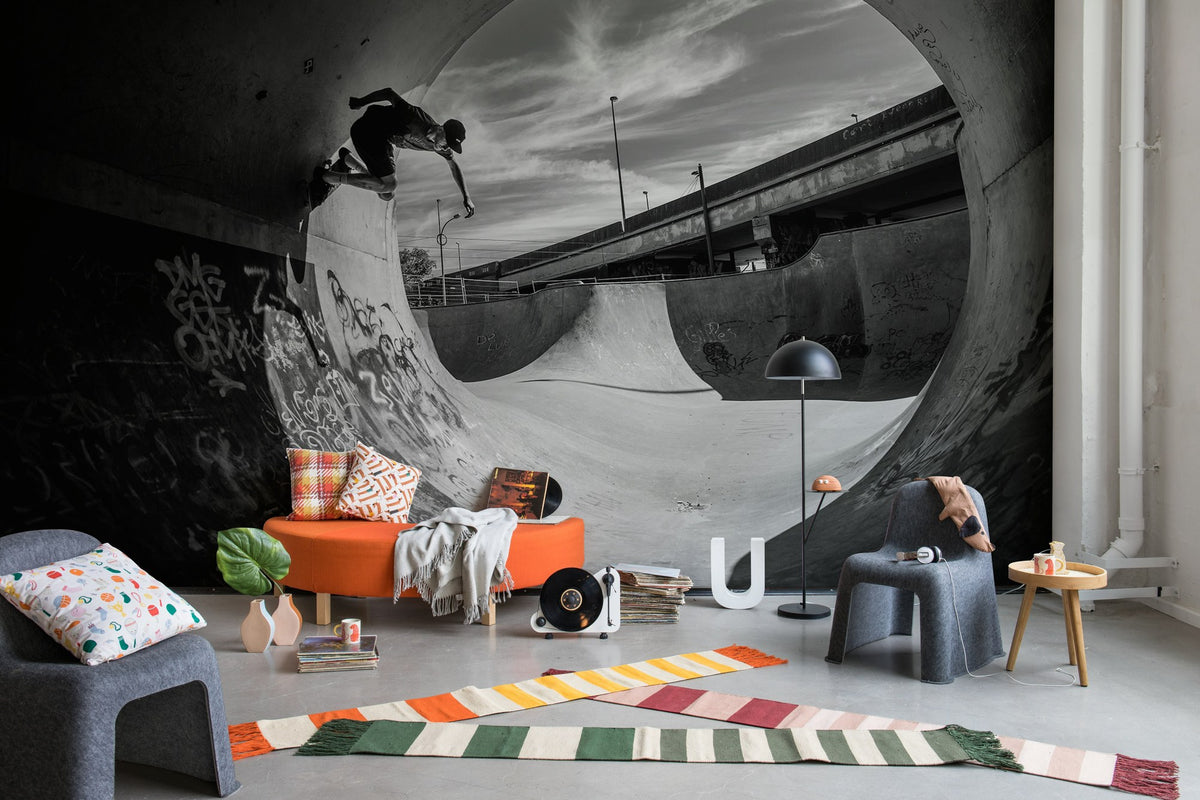 R19114 Skate Tunnel Pops Mural by Rebel Walls