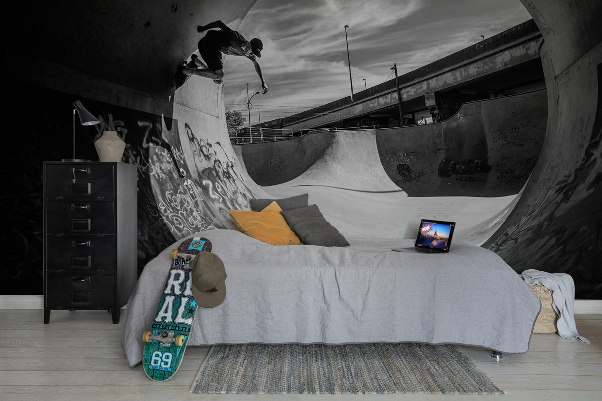 R19114 Skate Tunnel Pops Mural by Rebel Walls