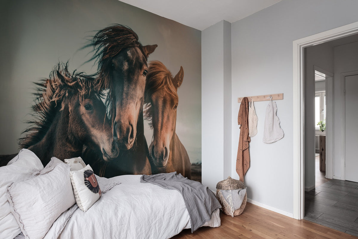 R19121 Three Horses Pops Mural by Rebel Walls