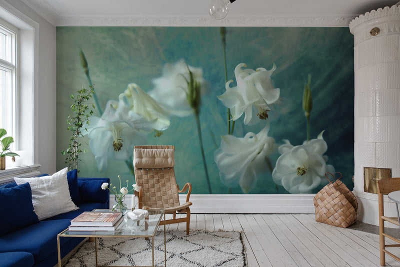 R19155 Aquilegia Flower Pops Mural by Rebel Walls