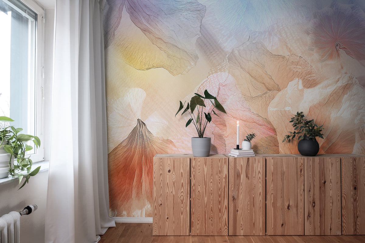 R19172 Pastel Petals Pops Mural by Rebel Walls