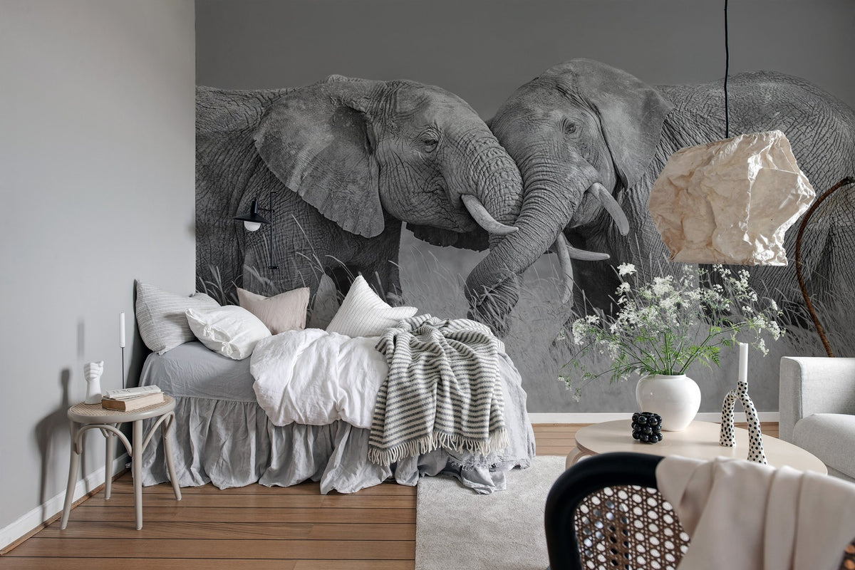 R19197 Elephant Hug Pops Mural by Rebel Walls