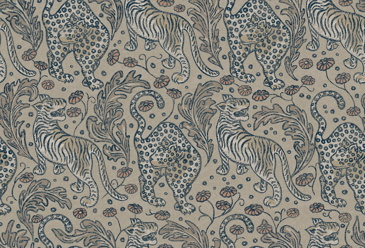 R19211 Year Of The Tiger Sand Vintage Brocade Wallpaper by Rebel Walls