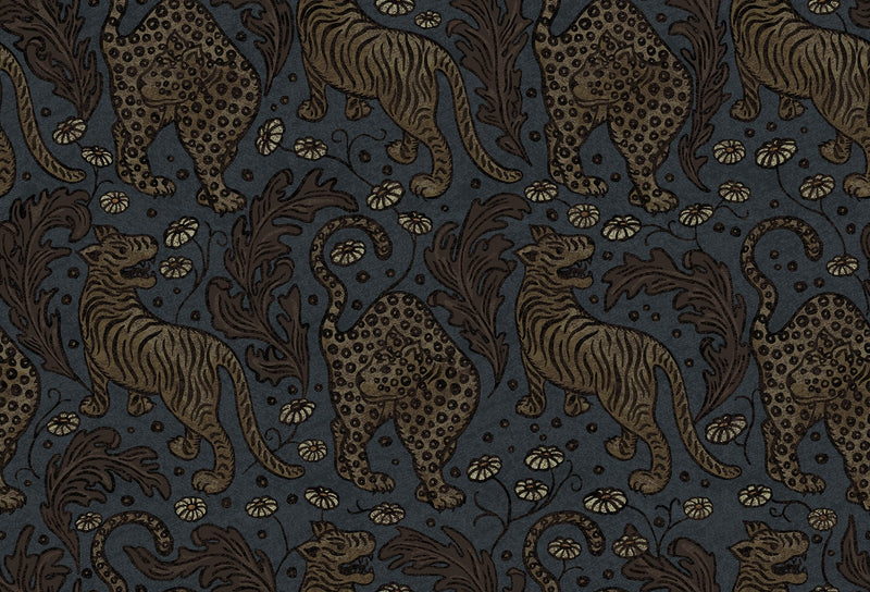 R19212 Year Of The Tiger Midnight Vintage Brocade Wallpaper by Rebel Walls