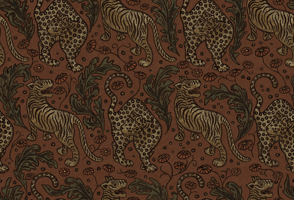 R19213 Year Of The Tiger Velvet Vintage Brocade Wallpaper by Rebel Walls