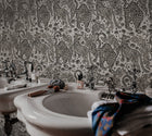 R19215 Year Of The Tiger Graphite Vintage Brocade Wallpaper by Rebel Walls