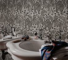 R19215 Year Of The Tiger Graphite Vintage Brocade Wallpaper by Rebel Walls