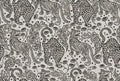 Year Of The Tiger Graphite Vintage Brocade Wallpaper by Rebel Walls