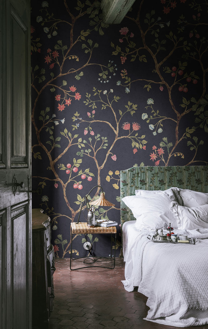 R19233 Song Tree Lush Vintage Brocade Mural by Rebel Walls