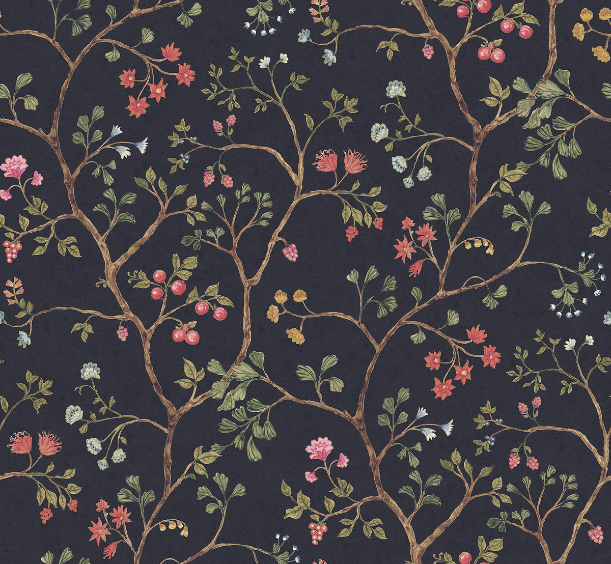R19233 Song Tree Lush Vintage Brocade Mural by Rebel Walls