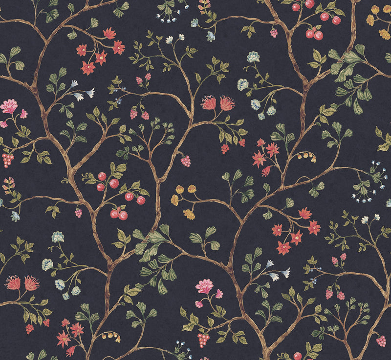 R19233 Song Tree Lush Vintage Brocade Mural by Rebel Walls