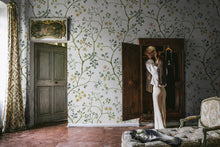 R19234 Song Tree Pearl Vintage Brocade Mural by Rebel Walls