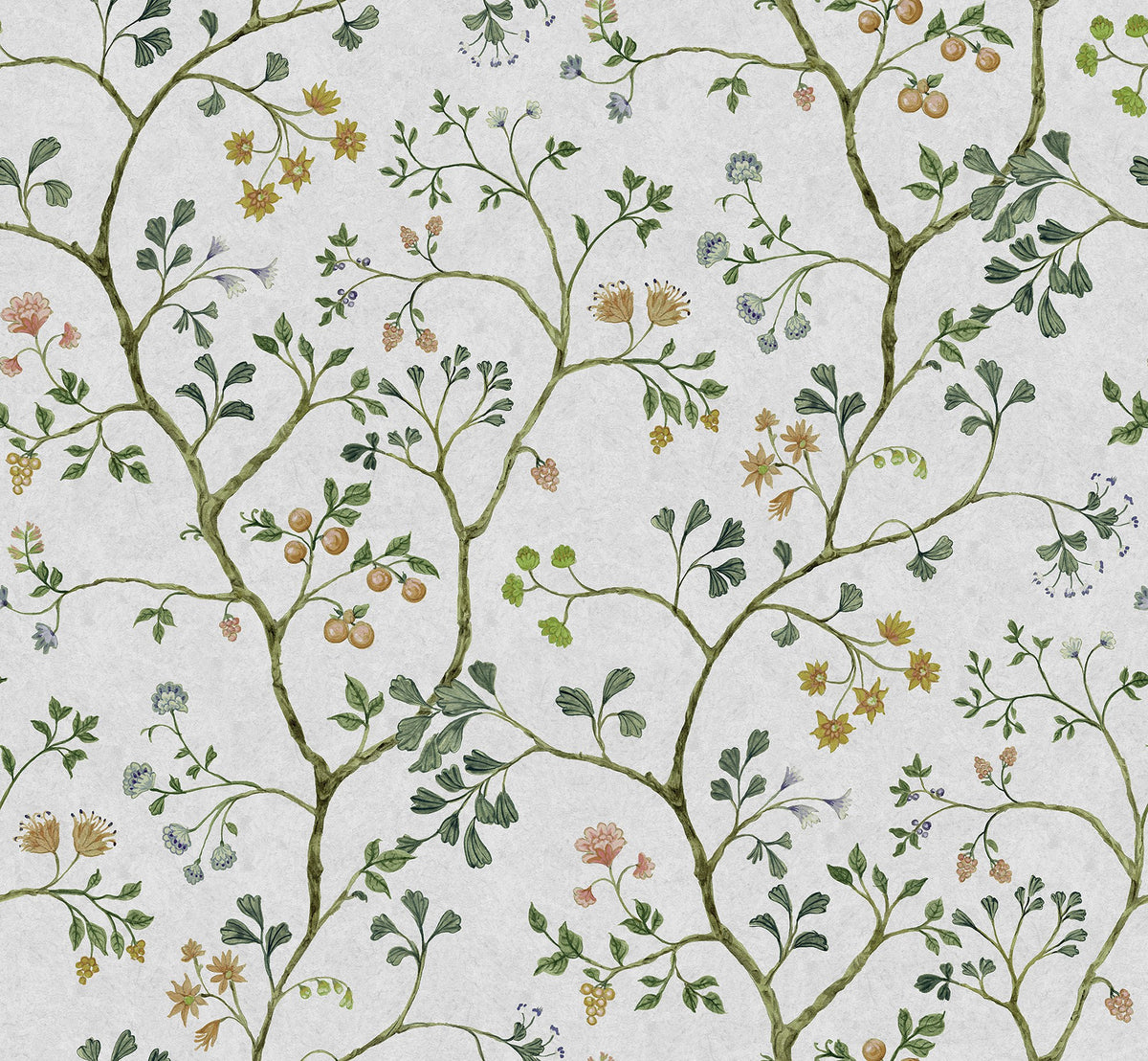 R19234 Song Tree Pearl Vintage Brocade Mural by Rebel Walls