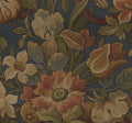 Vintage Flora Blue Vintage Brocade Mural by Rebel Walls