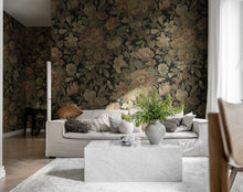 R19241 Vintage Flora Ebony Vintage Brocade Mural by Rebel Walls