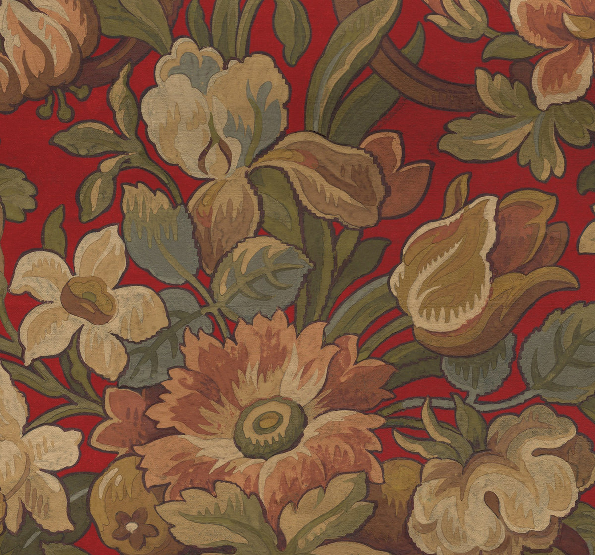 R19242 Vintage Flora Velvet Vintage Brocade Mural by Rebel Walls