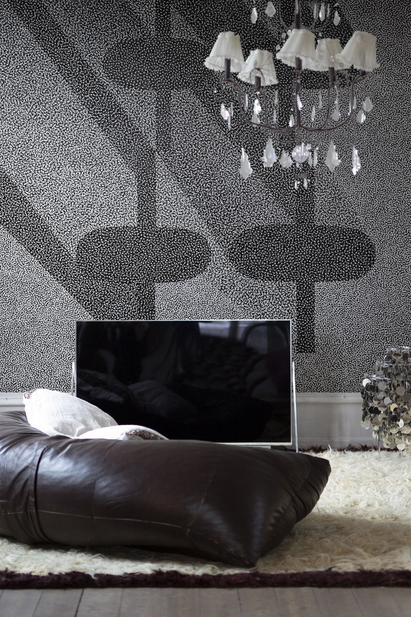 R19294 Birdseye Graphite Meet a Rebel Mural by Rebel Walls