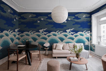 R19298 Waves Of Happiness Blue Imperfections Mural by Rebel Walls
