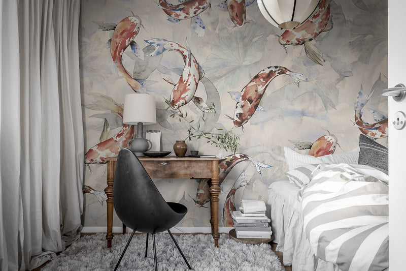 R19301 Koi Coral Imperfections Mural by Rebel Walls