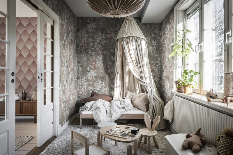 R19309 Wisteria Linen Imperfections Mural by Rebel Walls
