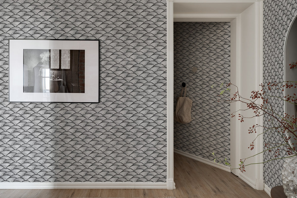 R19316 Ripple Graphite Imperfections Mural by Rebel Walls