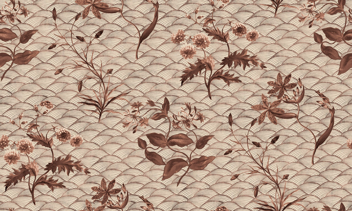 R19320 Floral Ripple Rust Imperfections Mural by Rebel Walls