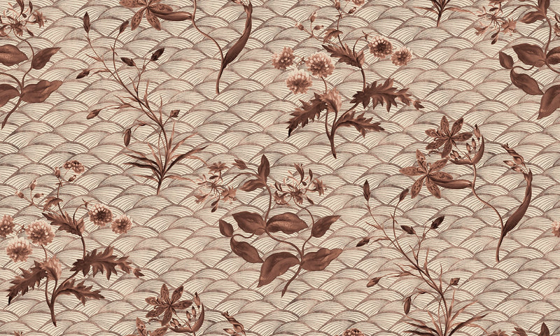 R19320 Floral Ripple Rust Imperfections Mural by Rebel Walls