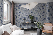 R19321 Floral Ripple Blue Imperfections Mural by Rebel Walls