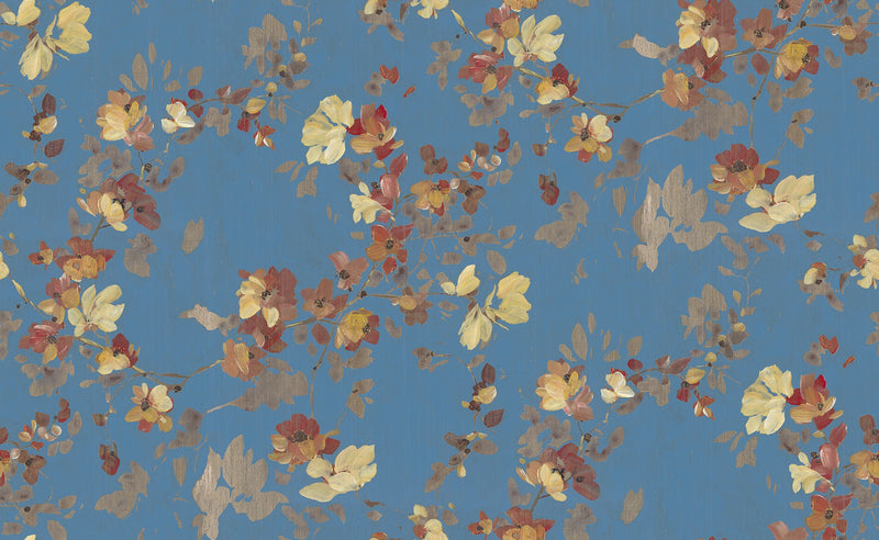 R19324 Blooming Garden Turquoise Imperfections Mural by Rebel Walls