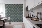 R19330 Osaka Tiles Emerald Imperfections Mural by Rebel Walls