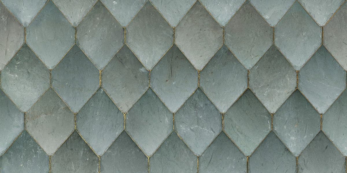 R19330 Osaka Tiles Emerald Imperfections Mural by Rebel Walls