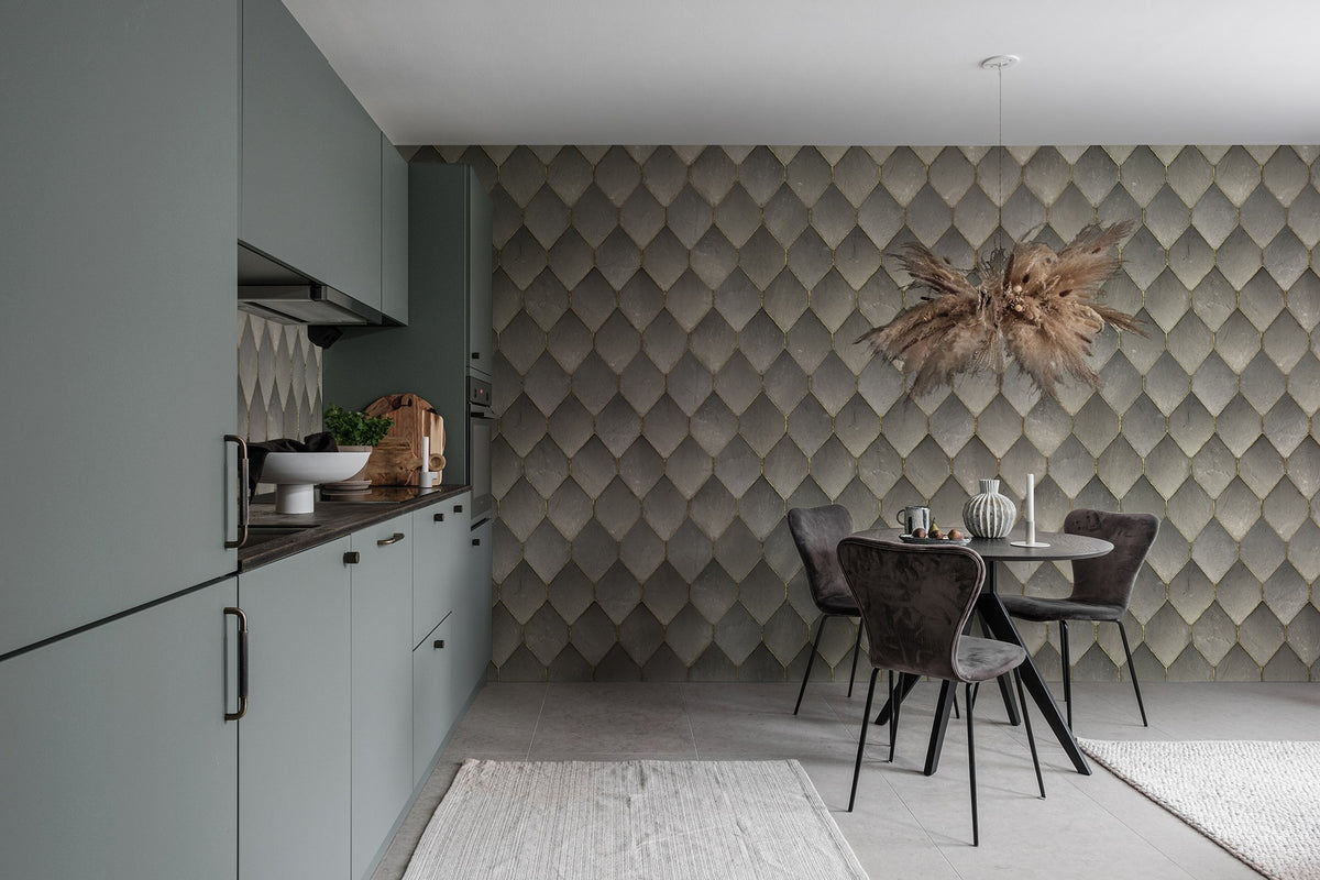 R19331 Osaka Tiles Gray Imperfections Mural by Rebel Walls