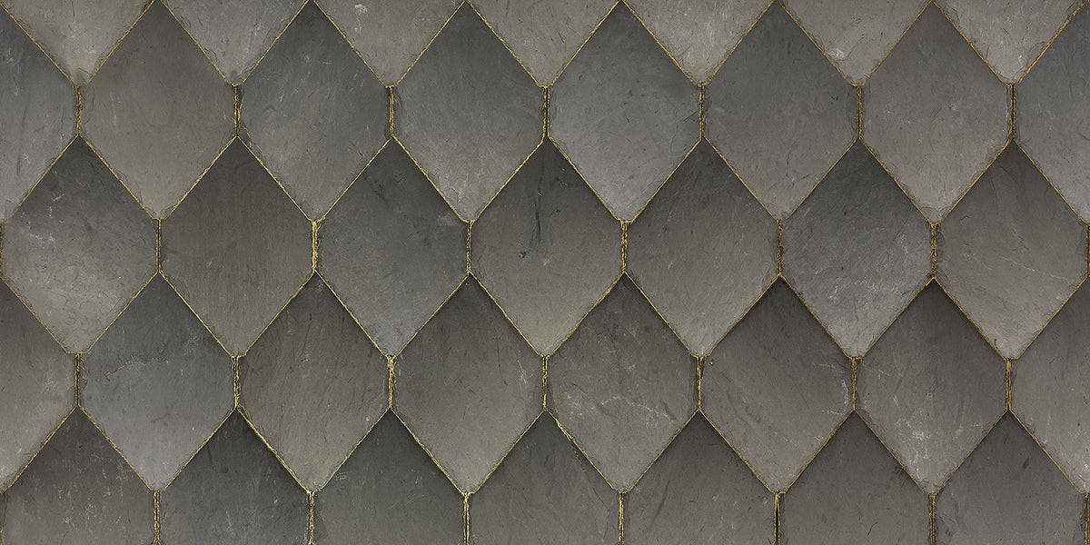 R19331 Osaka Tiles Gray Imperfections Mural by Rebel Walls