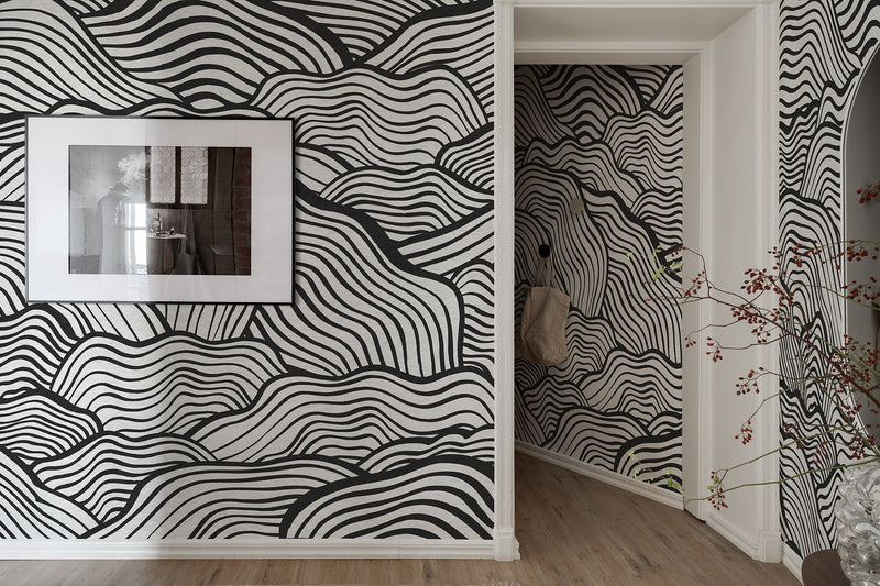 R19334 Soft Clouds Graphite Imperfections Mural by Rebel Walls