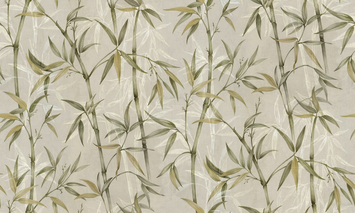 R19338 Bamboo Garden Green Imperfections Mural by Rebel Walls