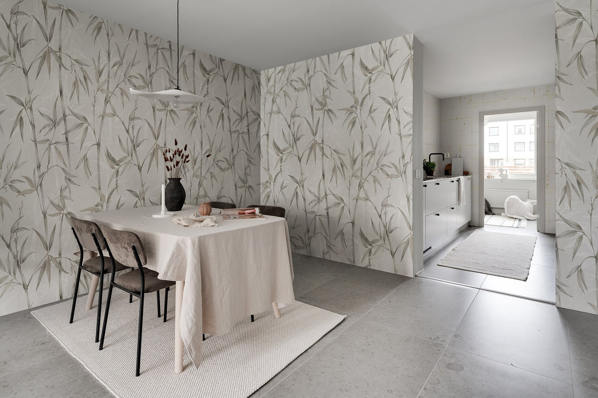 R19339 Bamboo Garden Pearl Imperfections Mural by Rebel Walls