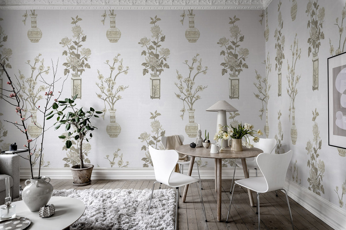 R19341 Japanese Vases Pearl Imperfections Mural by Rebel Walls