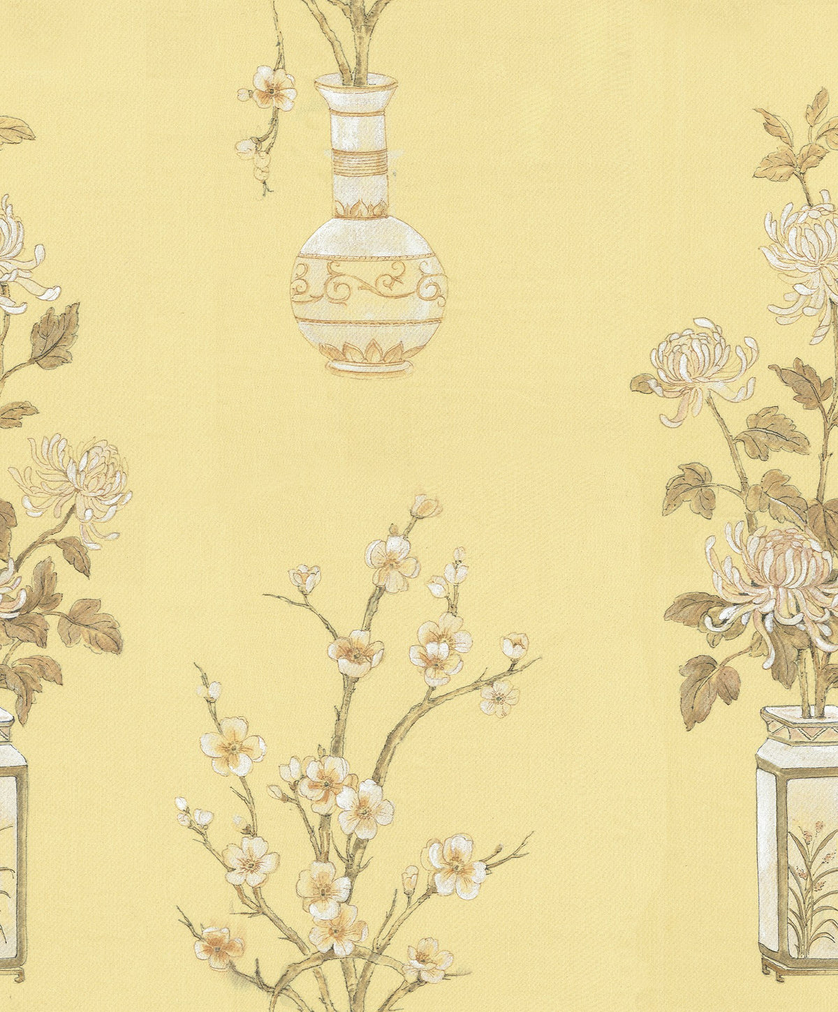 R19342 Japanese Vases Saffron Imperfections Mural by Rebel Walls